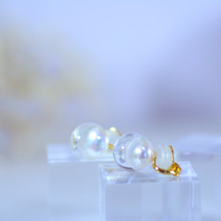 人魚の涙の耳飾り13mm ClipEarrrings/Gold 4枚目の画像