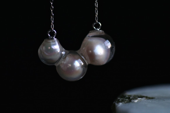 Bubbleの首飾り (Horizon)   Silver(8-10-11mm) 3枚目の画像