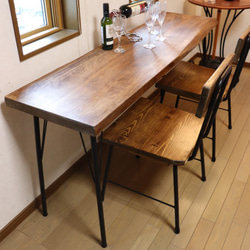 w1560 一枚板ヒノキ カウンターテーブル ダイニングテーブル 在宅