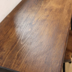 w1730　一枚板ヒノキ　カフェ カウンターテーブル　ダイニングテーブル　在宅デスク　テレワーク　アンティーク風 3枚目の画像