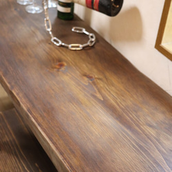 w1730　一枚板ヒノキ　カフェ カウンターテーブル　ダイニングテーブル　在宅デスク　テレワーク　アンティーク風 5枚目の画像