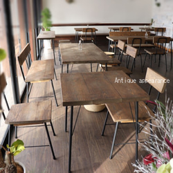 お店様向き用プラン　アンティーク風ダイニングテーブル・鉄脚アイアン　テーブル 2枚目の画像