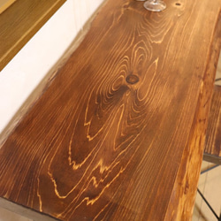 ｗ1670　一枚板ヒノキ　カウンターテーブル　 カフェ ダイニングテーブル　在宅勤務　テレワーク　アンティーク風 7枚目の画像