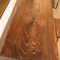 ｗ1670　一枚板ヒノキ　カウンターテーブル　 カフェ ダイニングテーブル　在宅勤務　テレワーク　アンティーク風 9枚目の画像