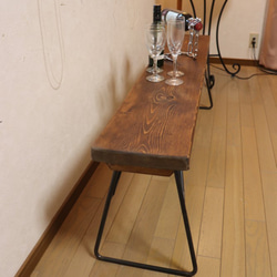 ベンチ【W1300×D230】アンティーク風ダイニングテーブル用ベンチ鉄脚アイアン 1枚目の画像