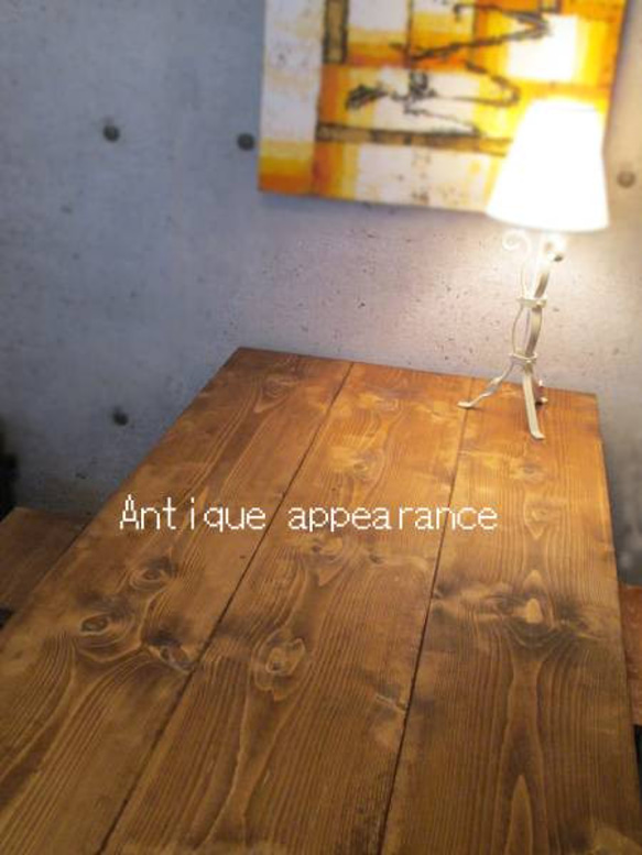【サイズ約W1500×D700】アンティーク風ダイニングテーブル・鉄脚アイアン 3枚目の画像