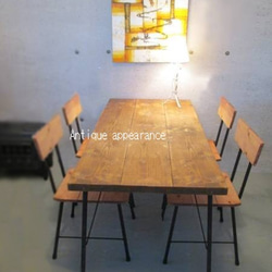 【サイズ約W1200×D700】アンティーク風ダイニングテーブル・鉄脚アイアン　テーブル 1枚目の画像