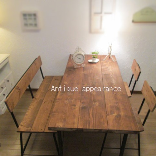 ダイニングテーブル・用 背中ありベンチ 鉄脚アイアン テーブル 用