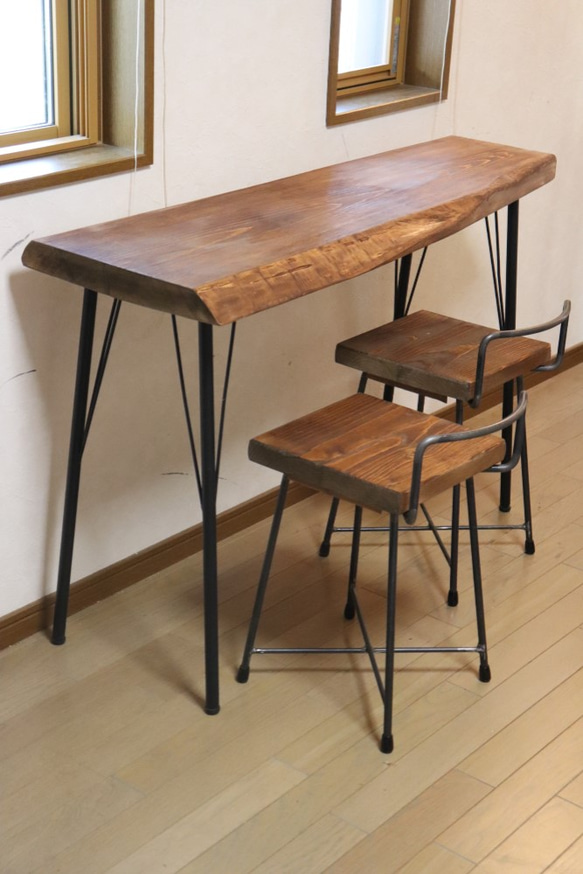 ヒノキ 一枚板 カウンターテーブル カフェカウンター 長イス テレビ台  