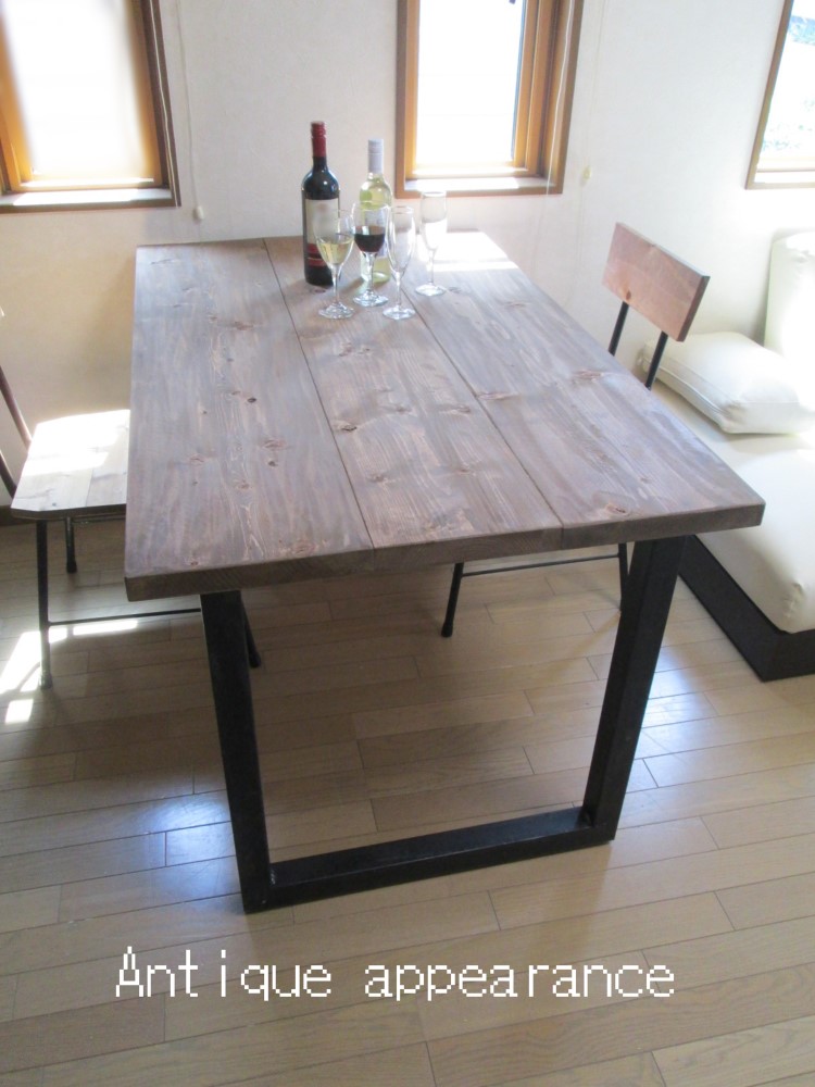 【サイズ約W1200×D750】ダイニングテーブル・角鉄脚アイアン　テーブル