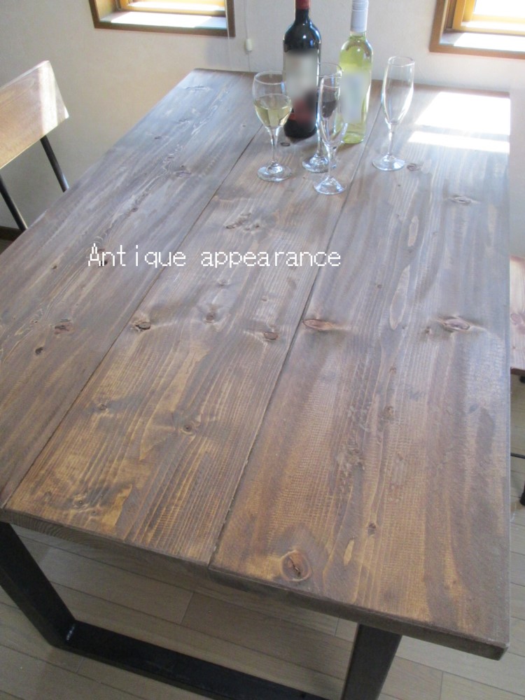 【サイズ約W1200×D750】ダイニングテーブル・角鉄脚アイアン　テーブル