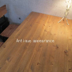 【サイズ約W1700×D800】アンティーク風ダイニングテーブル・角鉄脚アイアン　テーブル 3枚目の画像