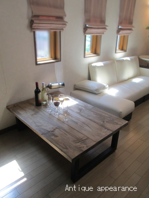 【サイズ1200×700】【格安☆20000円】天然無垢材アイアン脚ローテーブル サイズ1200×700】【格安☆20000円】天然無垢材アイアン脚ローテーブル