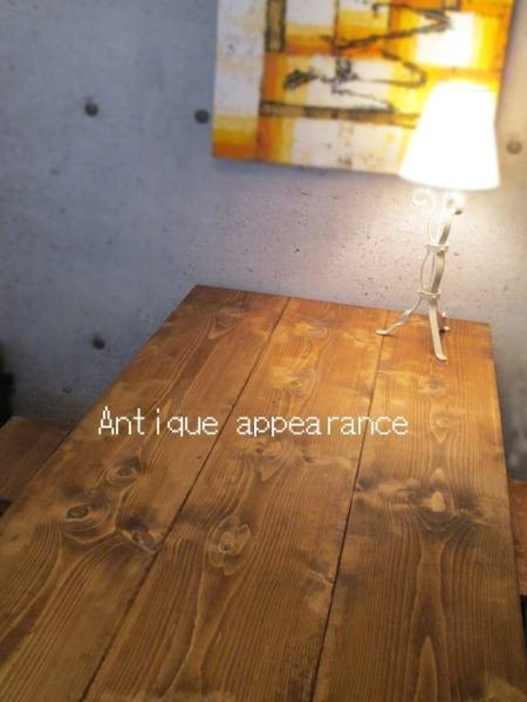 【サイズ約W1000×D800】アンティーク風 ダイニングテーブル・鉄脚アイアン　テーブル 3枚目の画像