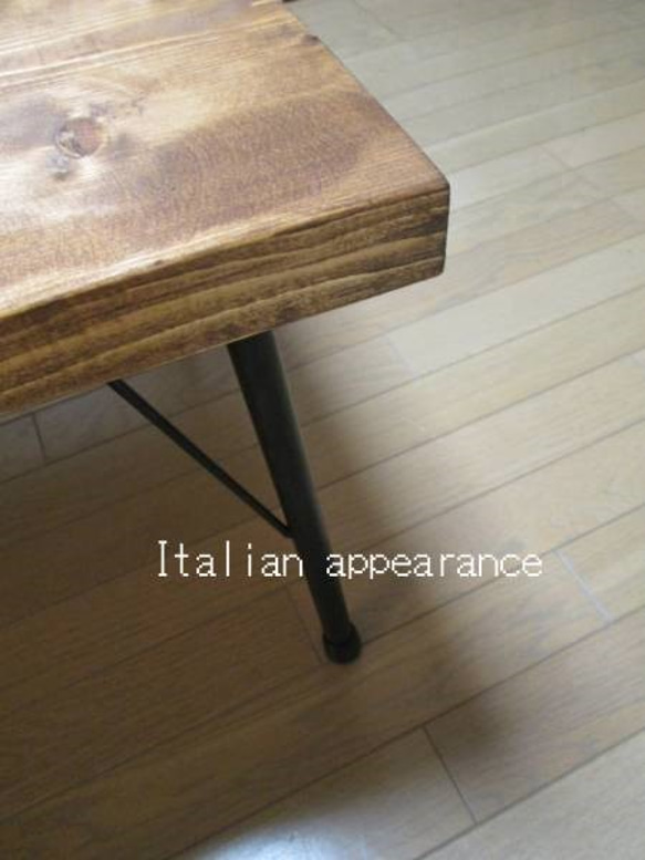 【サイズ約W1400×D700】アンティーク風ダイニングテーブル・鉄脚アイアン テーブル　座卓 ローテーブル 3枚目の画像