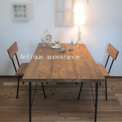 カフェ【サイズ約W1300×D800】アンティーク風ダイニングテーブル・鉄脚アイアン　テーブル 5枚目の画像