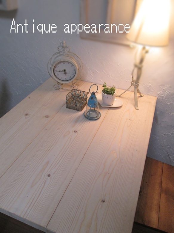 【サイズ約W1400×D700】アンティーク風ホワイト・ダイニングテーブル・鉄脚アイアン 1枚目の画像