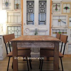 木製 横750×奥行700　アンティーク風テーブル　木足　ダイニングテーブル　 2枚目の画像