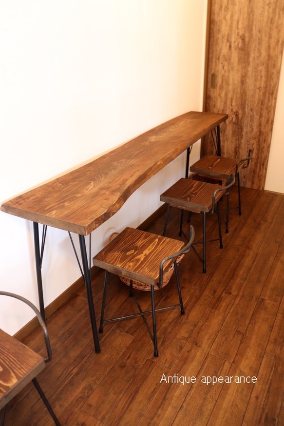 鉄脚ハーフ背もたれ付きイス1脚　座面高さ標準　鉄足　ダイニングテーブル用　鉄脚椅子 8,496円