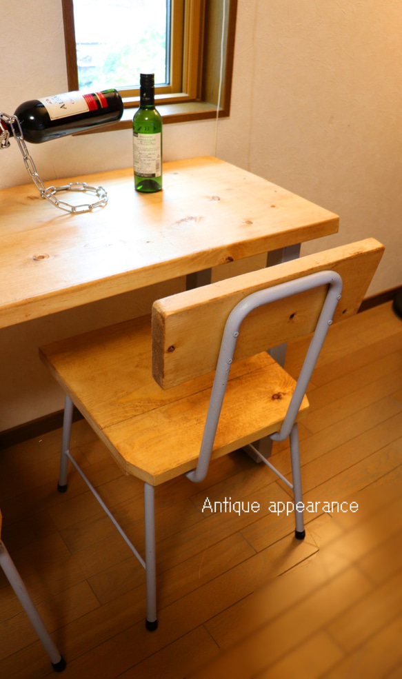 新色　背中あり鉄脚イス　2脚セット　椅子 ダイニングテーブル　用　店舗什器 1枚目の画像