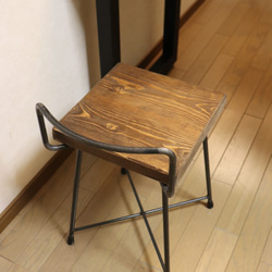 ハーフ背もたれ付き鉄足椅子　(1脚) 　13ミリ鉄仕様 4枚目の画像