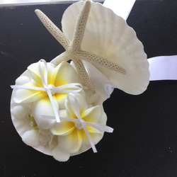 貝殼環枕雞蛋花（人造花） 第2張的照片