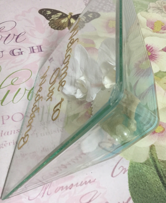 ウェルカムボード 胡蝶蘭プリザーブドフラワーグラス 6枚目の画像