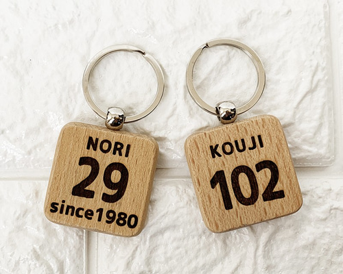 m＊確認用お名前入りオーダーメイド木製キーホルダー♫ m様専用＊確認用お名前入りオーダーメイド木製キーホルダー♫