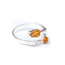 アンバー（琥珀）のジュエリー　指輪　-Amber Tulip Ring- 6枚目の画像