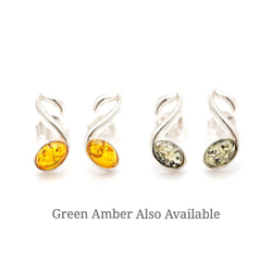 アンバー（琥珀）のジュエリー イヤリング　Amber Music Note Stud Earrings 7枚目の画像