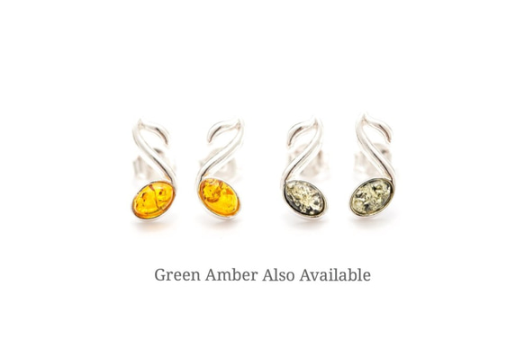 アンバー（琥珀）のジュエリー イヤリング　Amber Music Note Stud Earrings 7枚目の画像