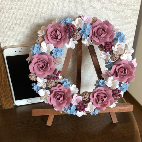 クレイクラフト ❁ ピンクとブルーのミニリース リース