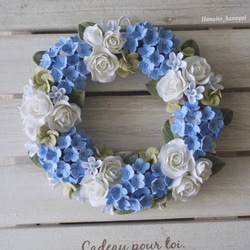 クレイクラフト ❁ スモーキーピンクとグリーンリボンのアレンジ