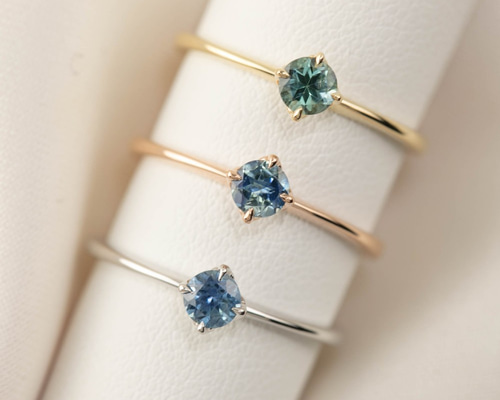 アリスリング モンタナサファイア 0.25ct 4mm✴︎シンプルな一粒