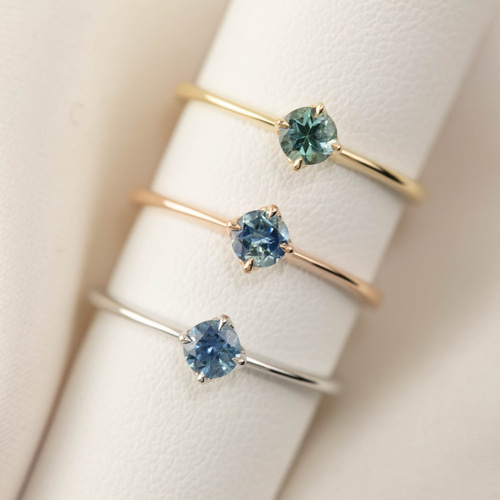 アリスリング モンタナサファイア 0.25ct 4mm✴︎シンプルな一粒 