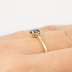 二ナリング✴︎モンタナサファイアのソリティア婚約指輪✴︎ブルーサファイア✴︎K14YG 4枚目の画像