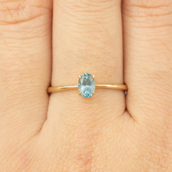 二ナリング✴︎モンタナサファイアのソリティア婚約指輪✴︎ブルーサファイア爪留めリング✴︎K14YG 3枚目の画像