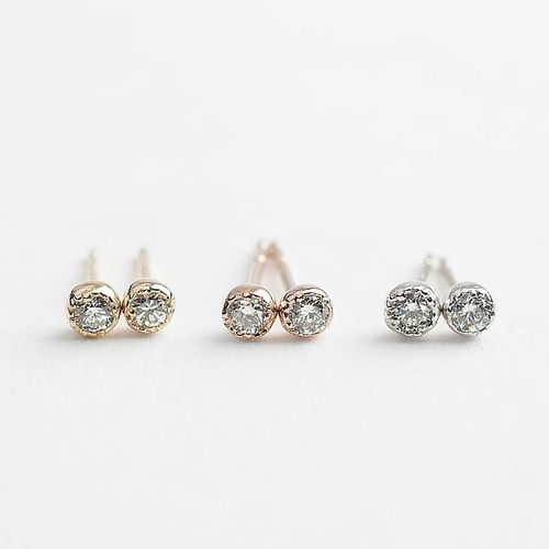 新品　天然ダイヤモンド　一粒ピアス あすつく 一粒ダイヤモンドピアス 大特価 pt900 K18YG PG 計2.0ct 片耳