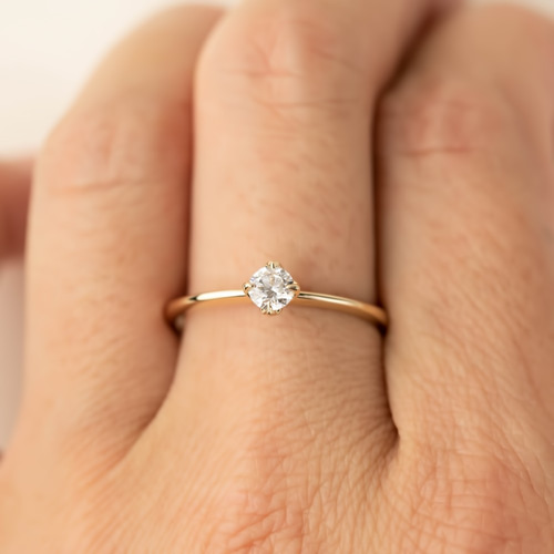 Ｋ18＊ 高品質 天然ダイヤ※婚約.結婚指輪としても素敵です❣ k18 しずく 0.10ct 天然ダイヤモンド リング 指輪 雫 涙 ティア