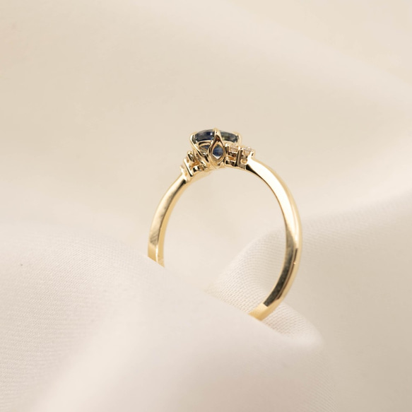 テレサリング✴︎アメリカ産モンタナサファイア婚約指輪✴︎K14YG、RG、WG✴︎cla-r109ov-6mm-msap 6枚目の画像