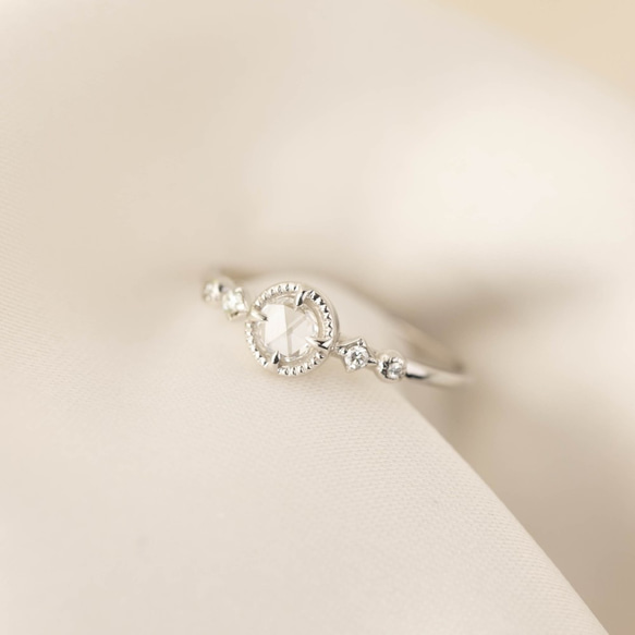 ステラリング ローズカットダイヤモンド婚約指輪✴︎天然ダイヤモンド✴︎K14YG RG WG【受注制作】 6枚目の画像