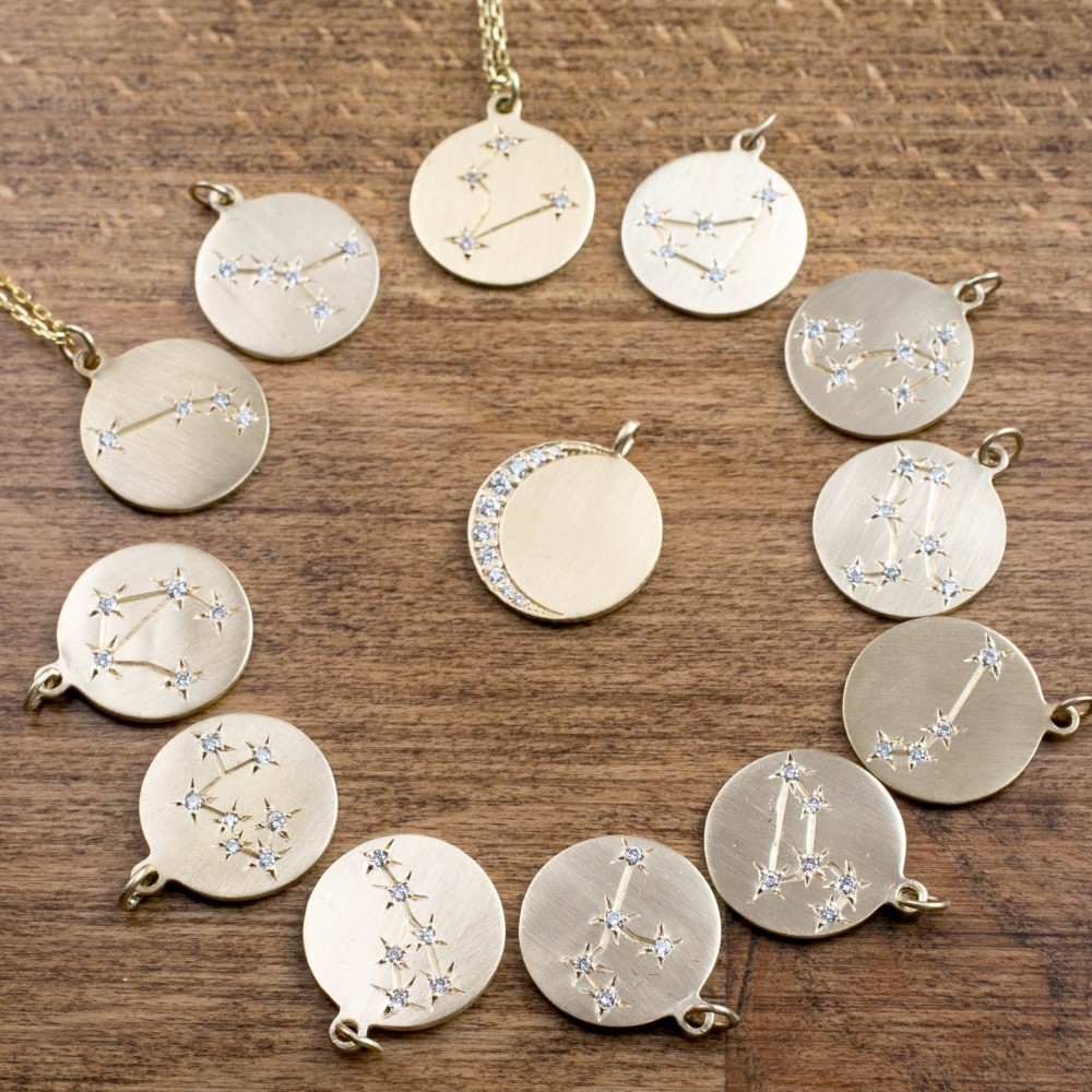 星座ネックレス ✴︎ エレガントな星座モチーフのペンダントネックレス ✴︎ K14YG