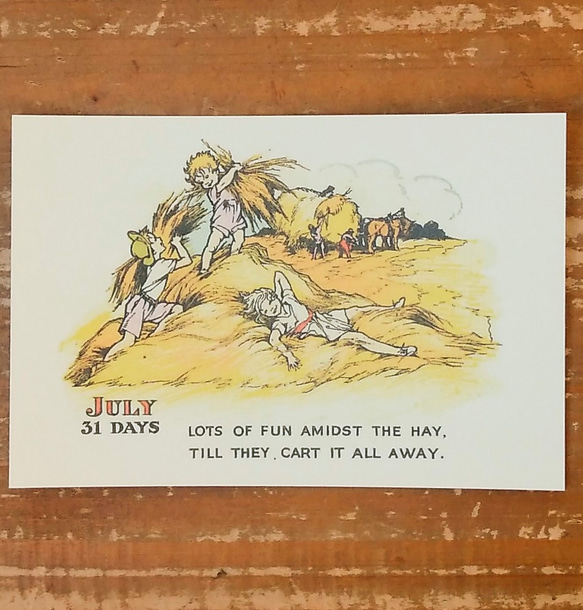 ビンテージ風ポストカード7月5枚セット ポストカード Love Somebody