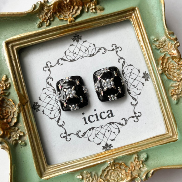 No,18 キルティングビジュー フットネイルチップ ネイルチップ（つけ爪