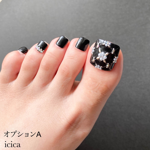 No,18 キルティングビジュー フットネイルチップ ネイルチップ（つけ爪