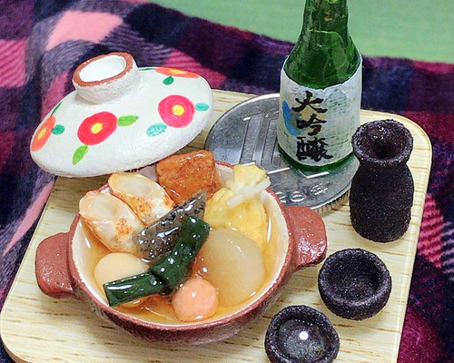 ミニチュアフード おでんと鮭といくらの炊き込み御飯のセット