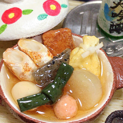 ほっこり温まる♪ミニチュアおでん一人飲みセット【フェイク