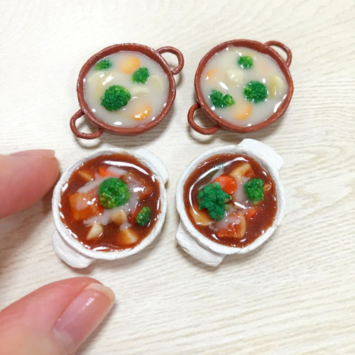 ビーフシチューとクリームシチューのセット【ミニチュアフード