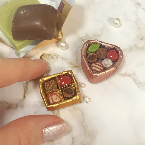 ミニチュア箱入りバレンタインチョコ その他置物 maron 通販