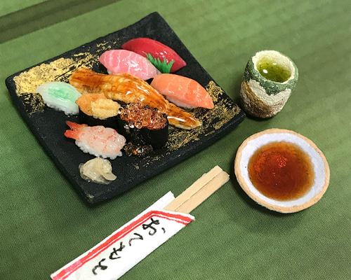 ミニチュアお寿司の豪華盛りセットC その他置物 はらぺこ文鳥